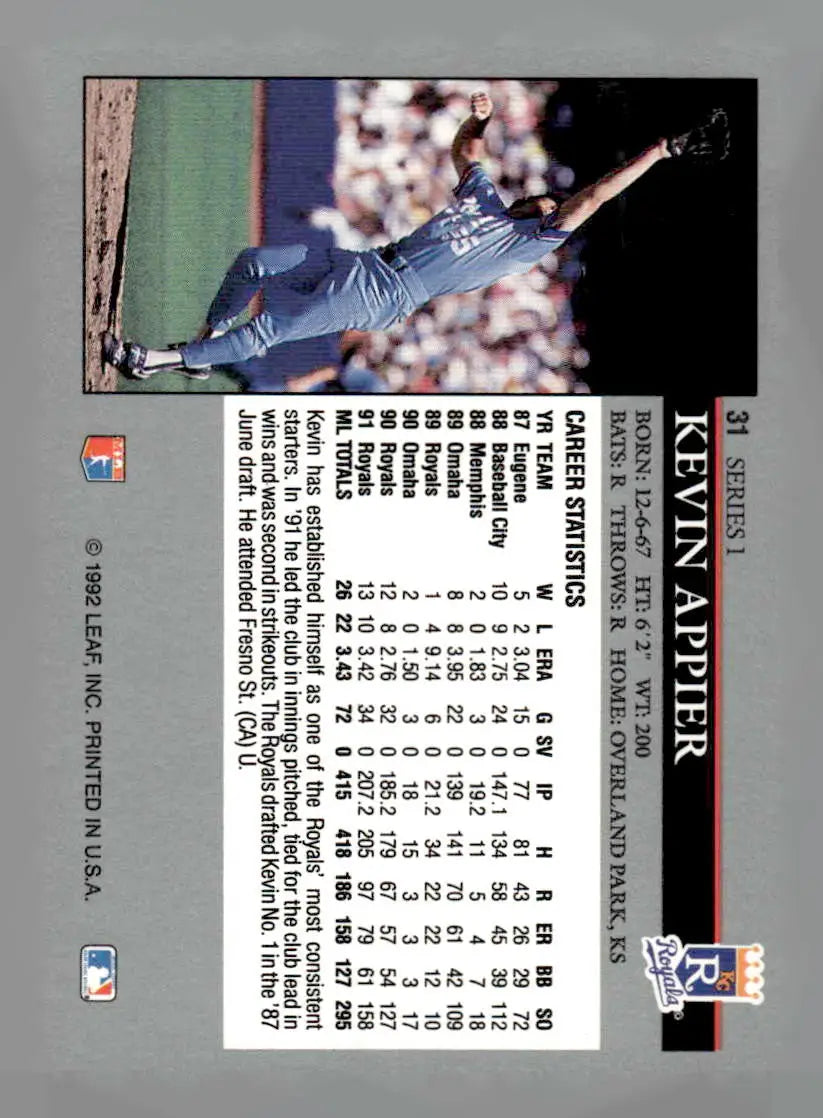 1992 Leaf #31 Kevin Appier - Baseball Card Single