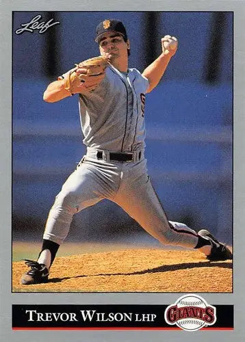 Original gloss 1992 Leaf Trevor Wilson NM-MT baseball card Giants ID 73508