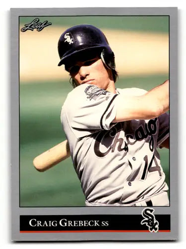 Original gloss baseball card of Craig Grebeck from 1992 Leaf #344 featuring Simply Sandoval