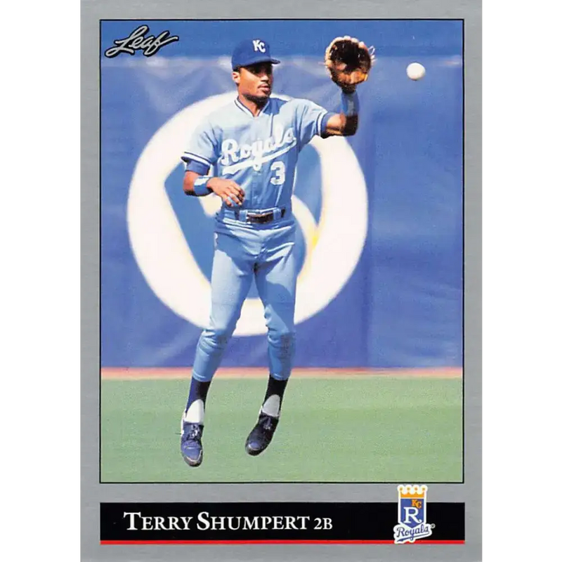 1992 Leaf #347 Terry Shumpert NM-MT Kansas City Royals Baseball Card - Baseball Card Single
