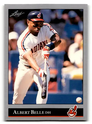 Original gloss 1992 Leaf Albert Belle baseball card featuring Indians ID 60946