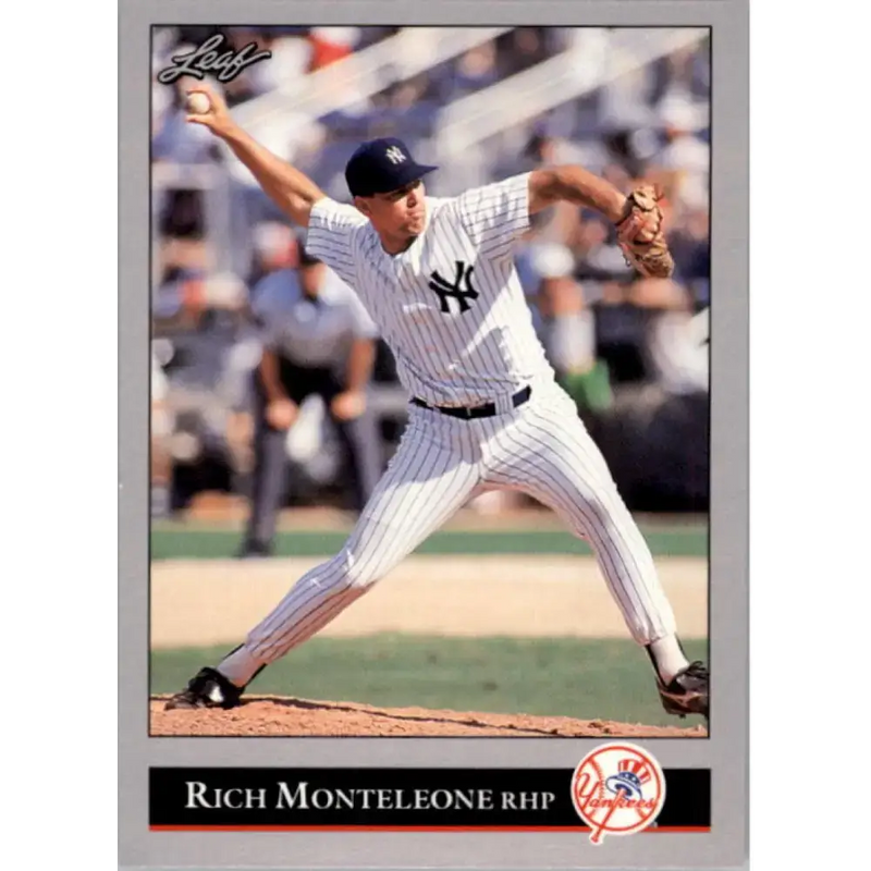 1992 Leaf #352 Rich Monteleone NM-MT New York Yankees Baseball Card - Baseball Card Single