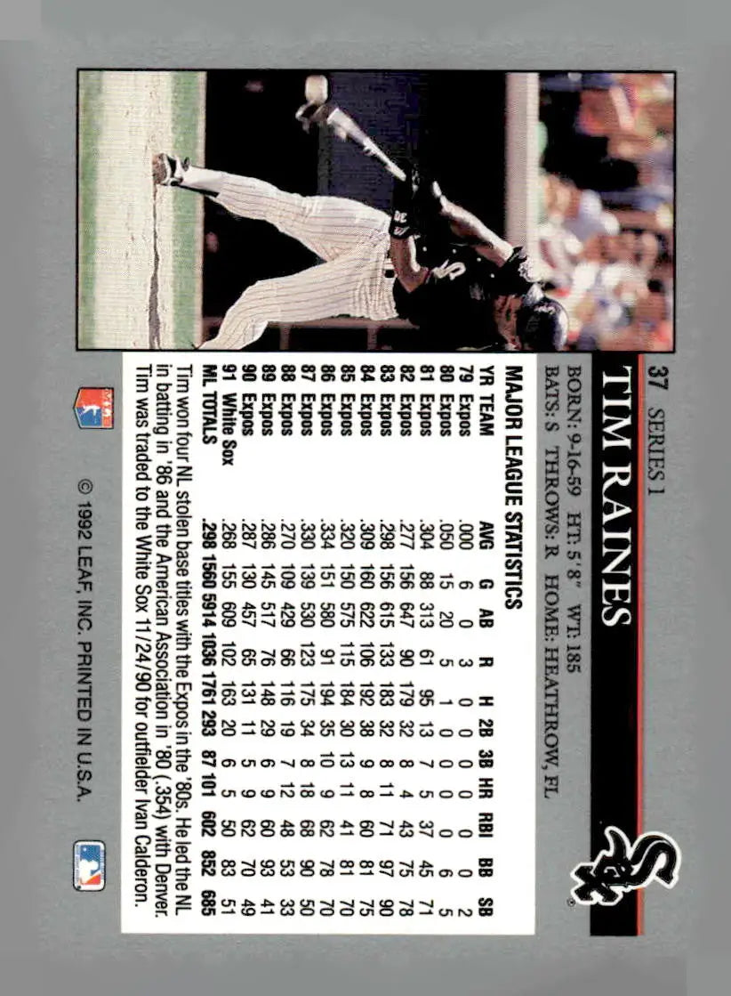 1992 Leaf #37 Tim Raines - Baseball Card Single