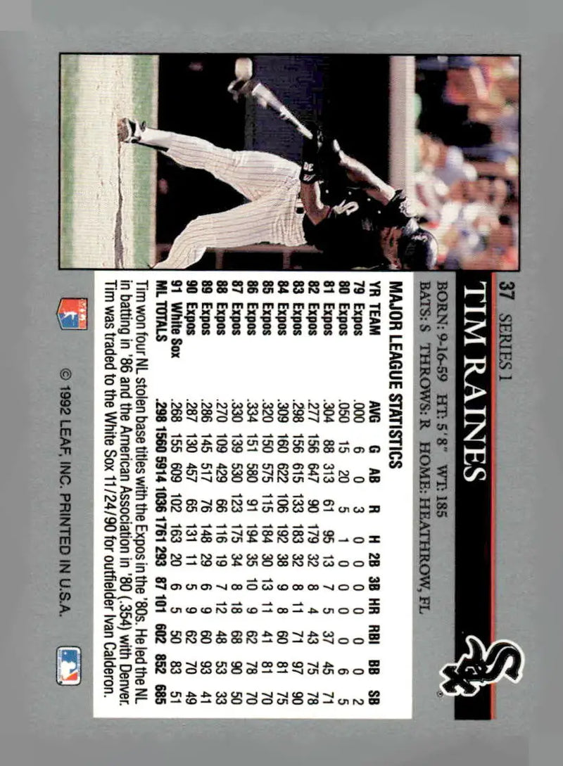 1992 Leaf #37 Tim Raines - Baseball Card Single
