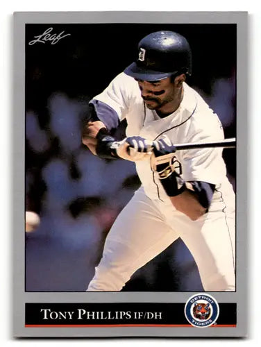 Original gloss Tony Phillips baseball card from 1992 Leaf Tigers collection
