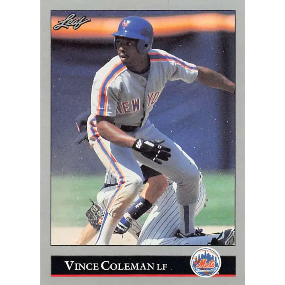 1992 Leaf #42 Vince Coleman NM-MT New York Mets Baseball Card - Baseball Card Single