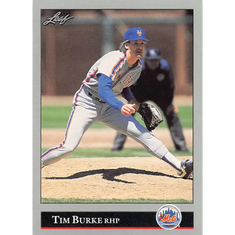 1992 Leaf #44 Tim Burke NM-MT New York Mets Baseball Card - Baseball Card Single