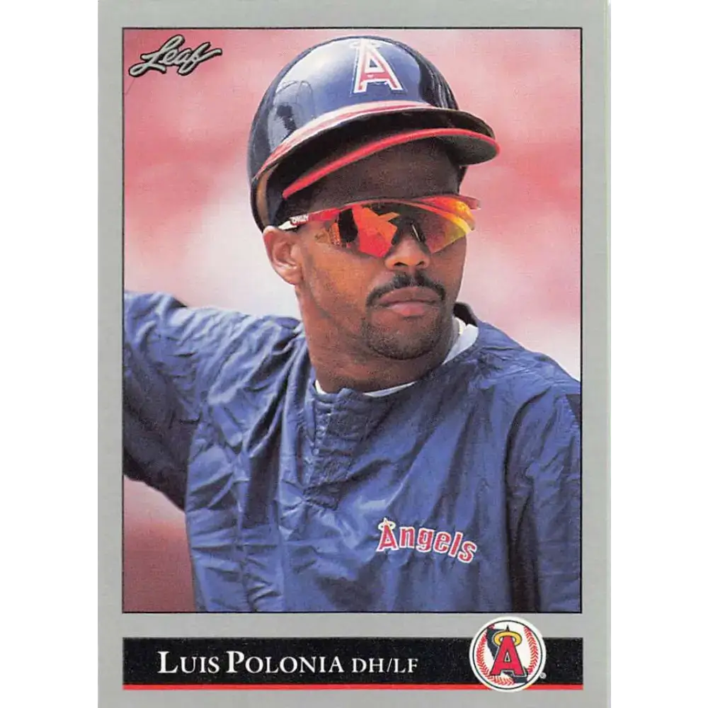 1992 Leaf #45 Luis Polonia NM-MT California Angels Baseball Card - Baseball Card Single