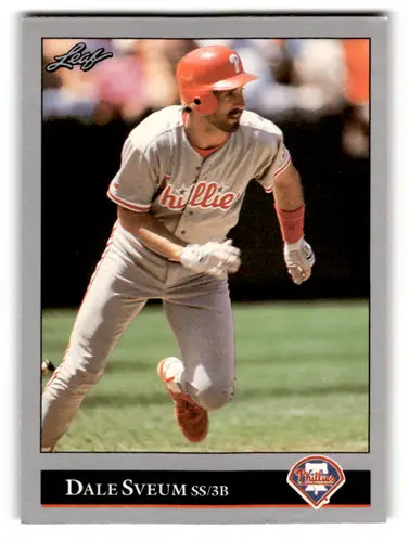Original gloss Dale Sveum baseball card from 1992 Leaf #473 displayed in Simply Sandoval Phillies ID:60957