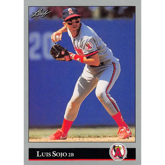 1992 Leaf #5 Luis Sojo NM-MT California Angels Baseball Card - Baseball Card Single