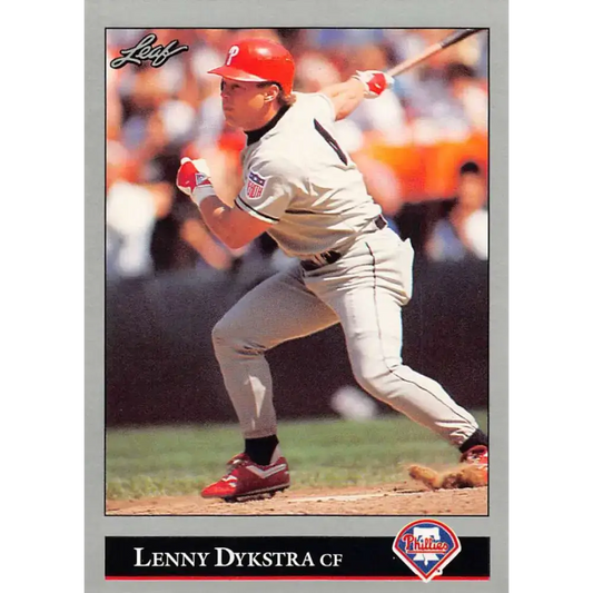 1992 Leaf #504 Lenny Dykstra NM-MT Philadelphia Phillies Baseball Card - Baseball Card Single