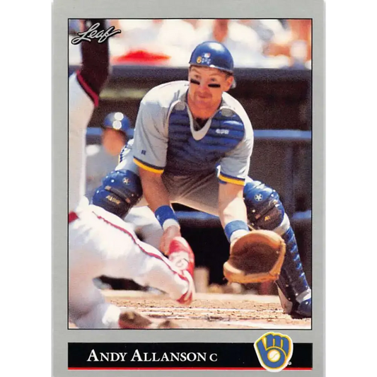 1992 Leaf #510 Andy Allanson NM-MT Milwaukee Brewers Baseball Card - Baseball Card Single