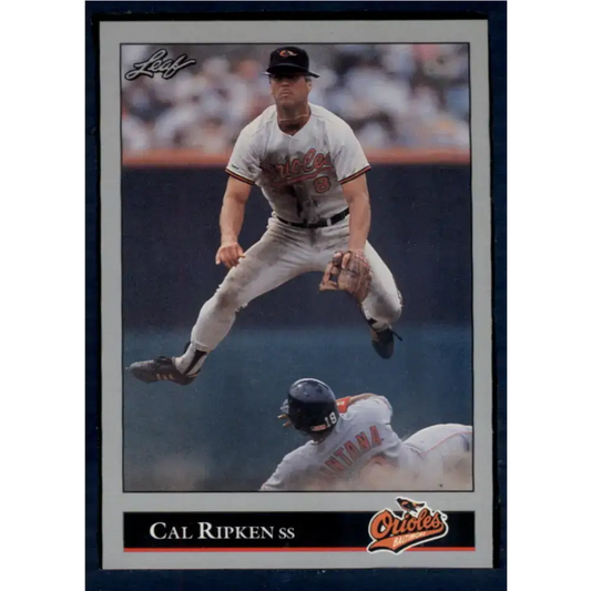 1992 Leaf #52 Cal Ripken Jr. NM-MT Baltimore Orioles Baseball Card - Baseball Card Single