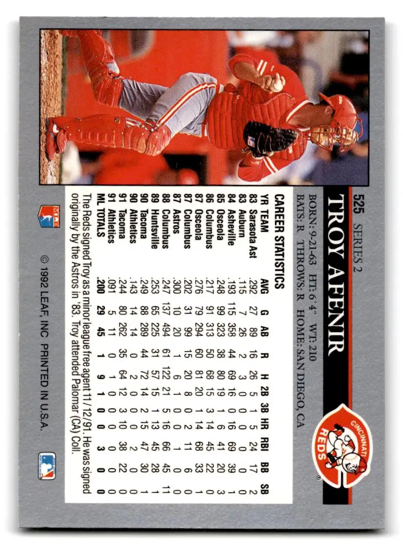 1992 Leaf #525 Troy Afenir - Baseball Card Single