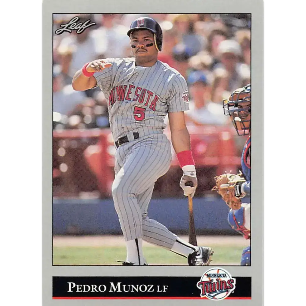 1992 Leaf #53 Pedro Munoz NM-MT Minnesota Twins Baseball Card - Baseball Card Single