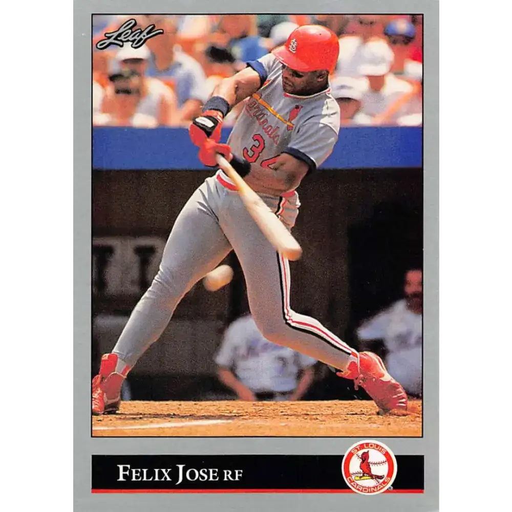 1992 Leaf #63 Felix Jose NM-MT St. Louis Cardinals Baseball Card - Baseball Card Single
