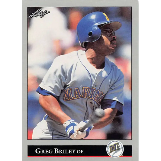 1992 Leaf #65 Greg Briley NM-MT Seattle Mariners Baseball Card - Baseball Card Single