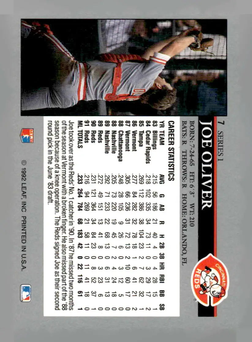 1992 Leaf #7 Joe Oliver Black Gold - Baseball Card Single