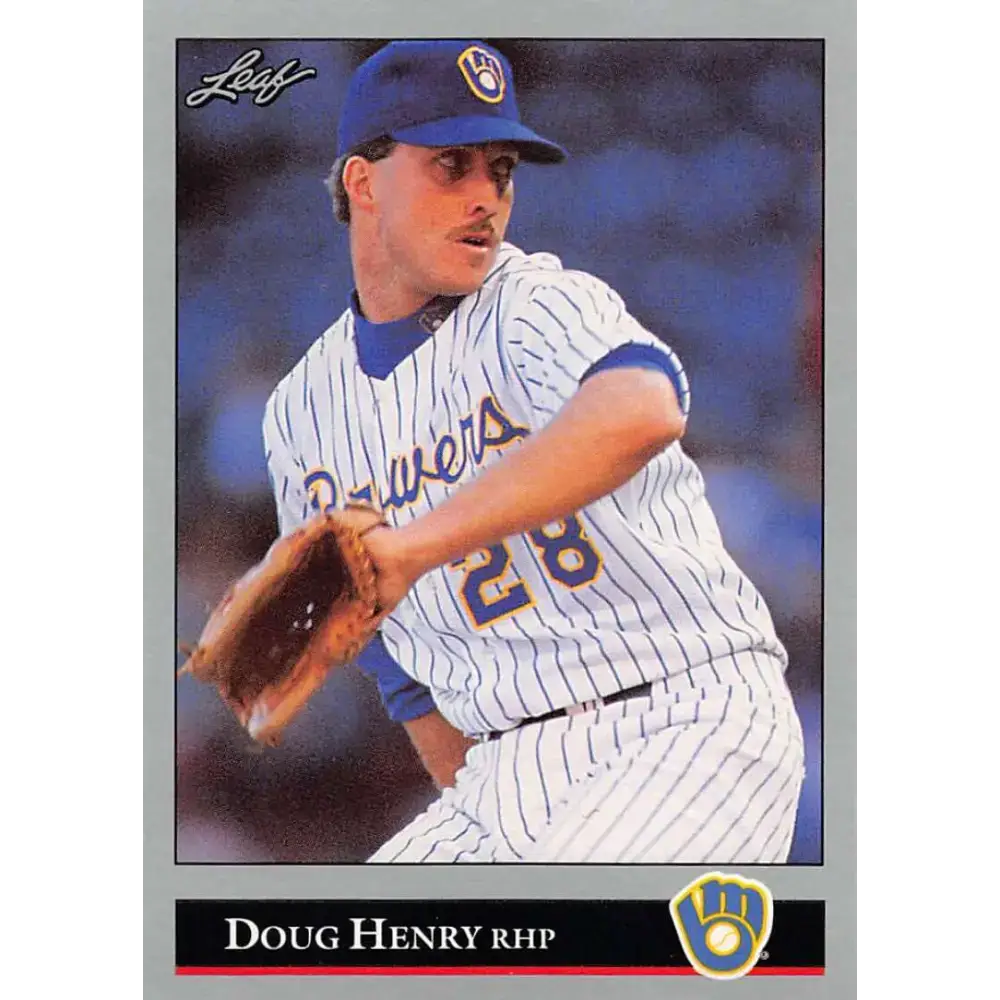 1992 Leaf #80 Doug Henry NM-MT RC Rookie Milwaukee Brewers Baseball Card - Baseball Card Single