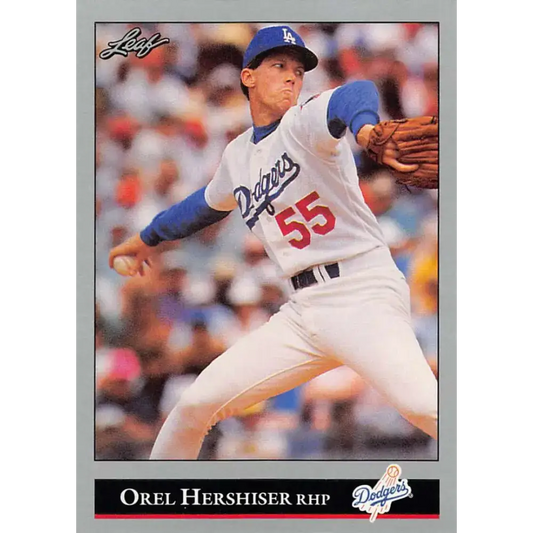 1992 Leaf #81 Orel Hershiser NM-MT Los Angeles Dodgers Baseball Card - Baseball Card Single