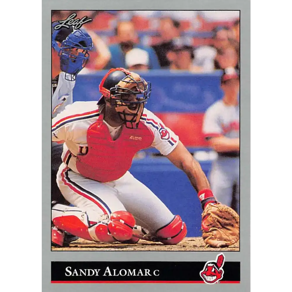 1992 Leaf #9 Sandy Alomar Jr. NM-MT Cleveland Indians Baseball Card - Baseball Card Single