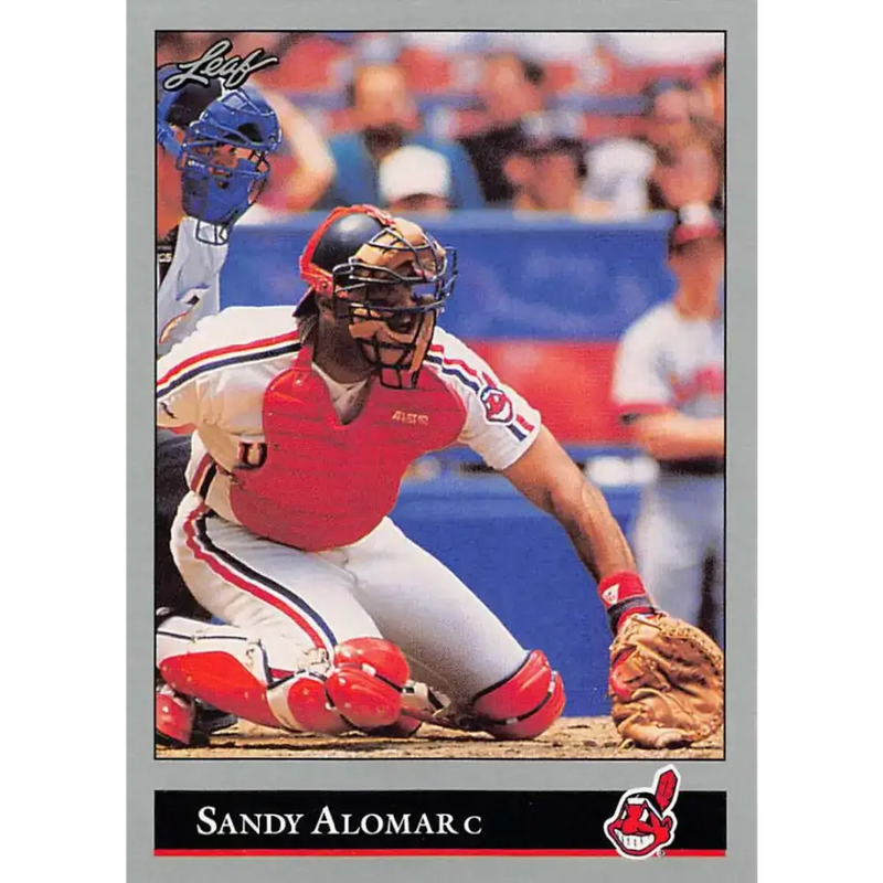 1992 Leaf #9 Sandy Alomar Jr. NM-MT Cleveland Indians Baseball Card - Baseball Card Single
