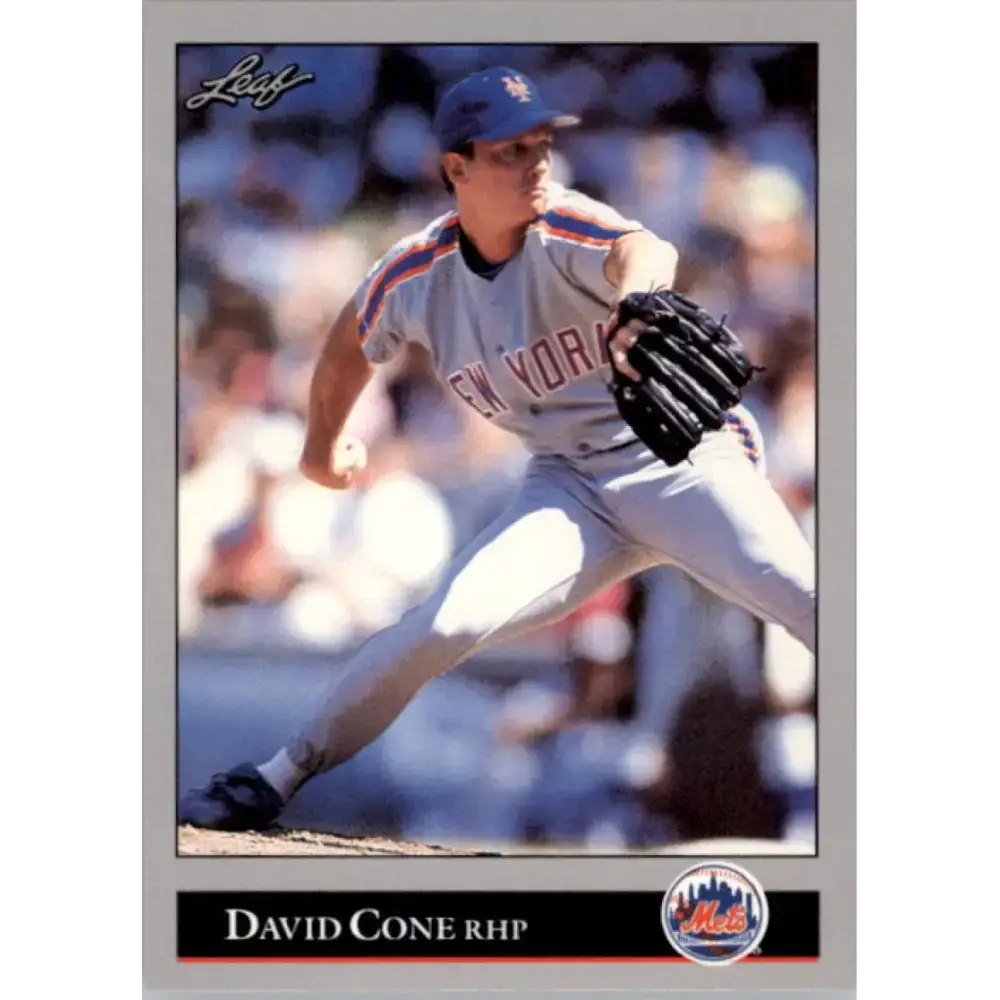 1992 Leaf #92 David Cone NM-MT New York Mets Baseball Card - Baseball Card Single