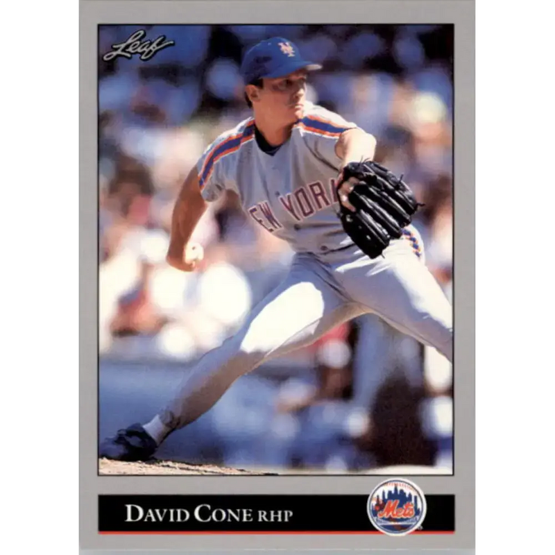 1992 Leaf #92 David Cone NM-MT New York Mets Baseball Card - Baseball Card Single