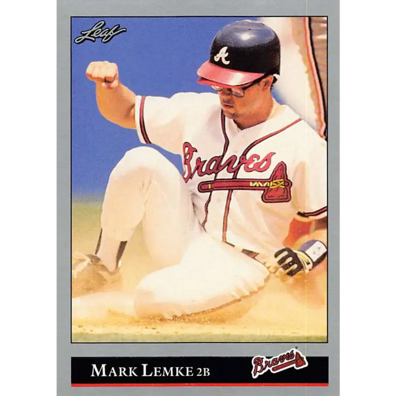 1992 Leaf #94 Mark Lemke NM-MT Atlanta Braves Baseball Card - Baseball Card Single