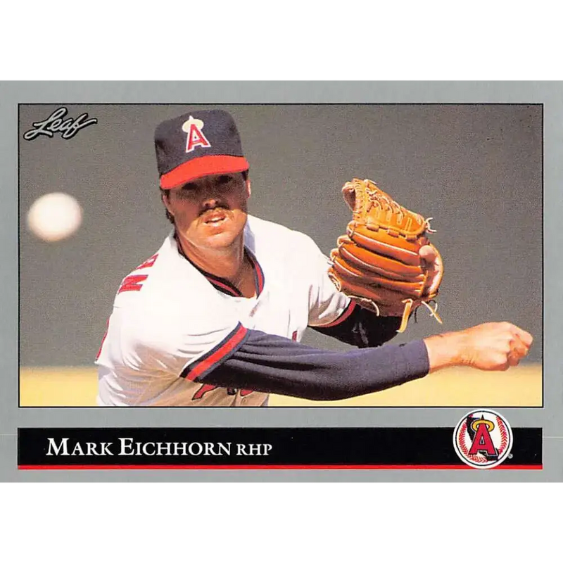 1992 Leaf #97 Mark Eichhorn NM-MT California Angels Baseball Card - Baseball Card Single