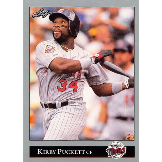 1992 Leaf #98 Kirby Puckett NM-MT Minnesota Twins Baseball Card - Baseball Card Single