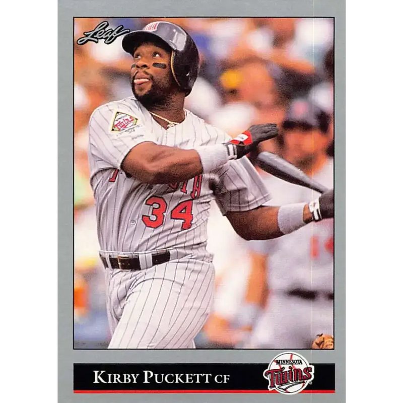 1992 Leaf #98 Kirby Puckett NM-MT Minnesota Twins Baseball Card - Baseball Card Single