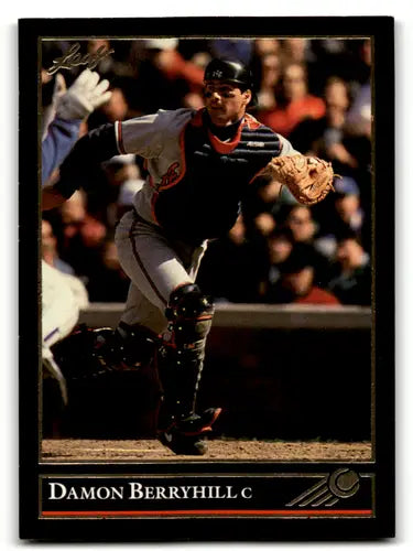 Damon Berryhill baseball card from 1992 Leaf Black Gold collection NM near mint Braves