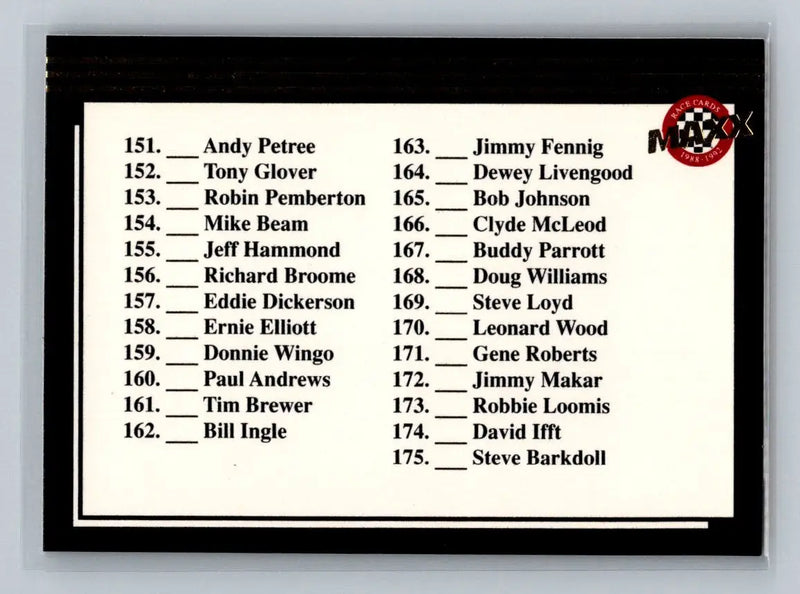 1992 Maxx (Black) #298 Checklist No. 4 - Other