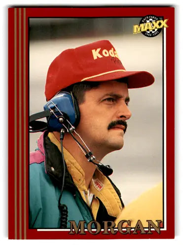 Original gloss Racing Card of Tim Morgan with Kodak hat from 1992 Maxx Red series