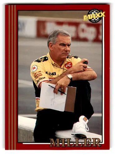 Race car driver trading card featuring Don Miller from Maxx Red series with original gloss