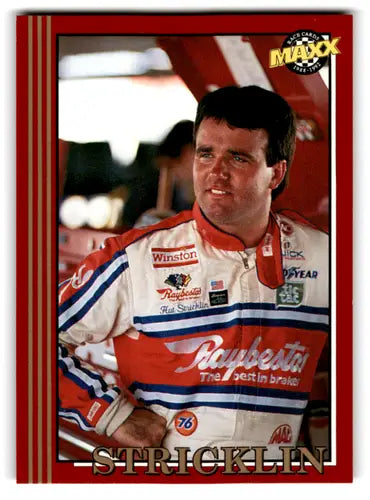 Racing card featuring Hut Stricklin from Maxx Red with original gloss NM near mint