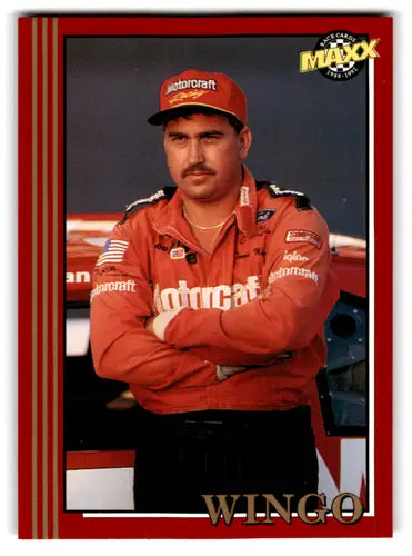 Original gloss Racing card of Donnie Wingo in Maxx Red Motorcraft suit near mint