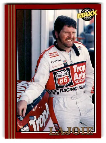 Original gloss 1992 Maxx Red Randy Lajoie racing card in near mint condition