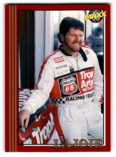 Original gloss 1992 Maxx Red Randy Lajoie racing card in Near Mint condition