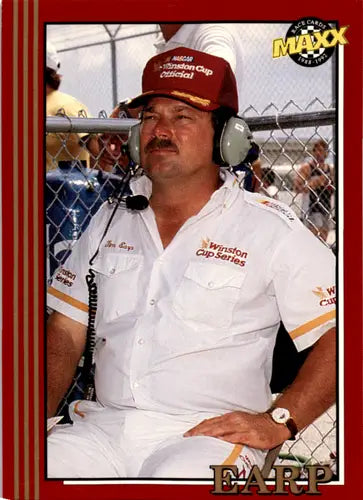 Original gloss Maxx Red racing card featuring Tim Earp in racing uniform