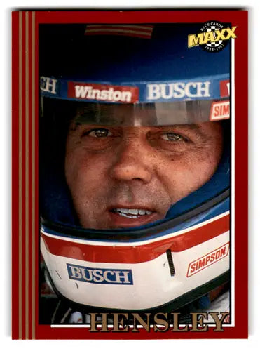 Original gloss 1992 Maxx Red Jimmy Hensley racing card in Near Mint condition