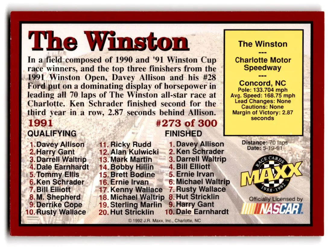 1992 Maxx (Red) #273 The Winston - Racing Card Single