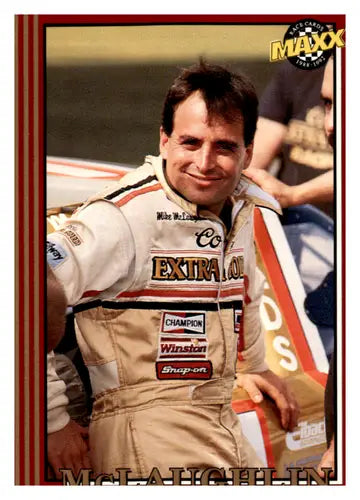 Original gloss 1992 Maxx Red Mike McLaughlin racing card ID 44826