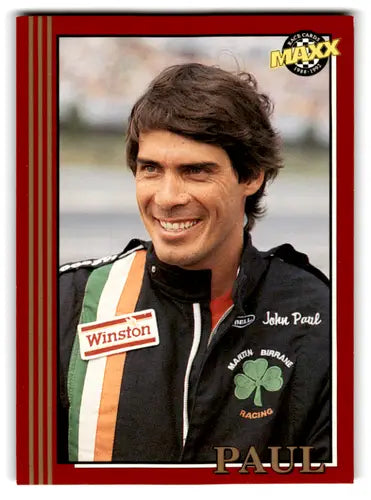 Original gloss 1992 Maxx Red John Paul Jr. RC Rookie racing card in near mint condition