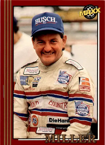 Racing card of Butch Miller from Maxx Red 1992 with original gloss, ID 45860
