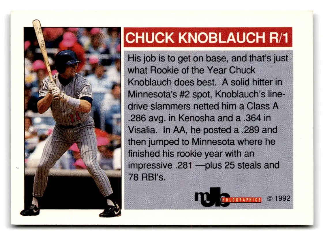 1992 MJB Holographics Holoprisms Chuck Knoblauch #R/1 Chuck Knoblauch - Baseball Card Single