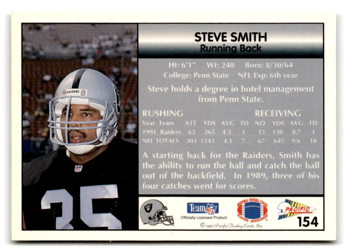 1992 Pacific #154 Steve Smith - Football Card Single