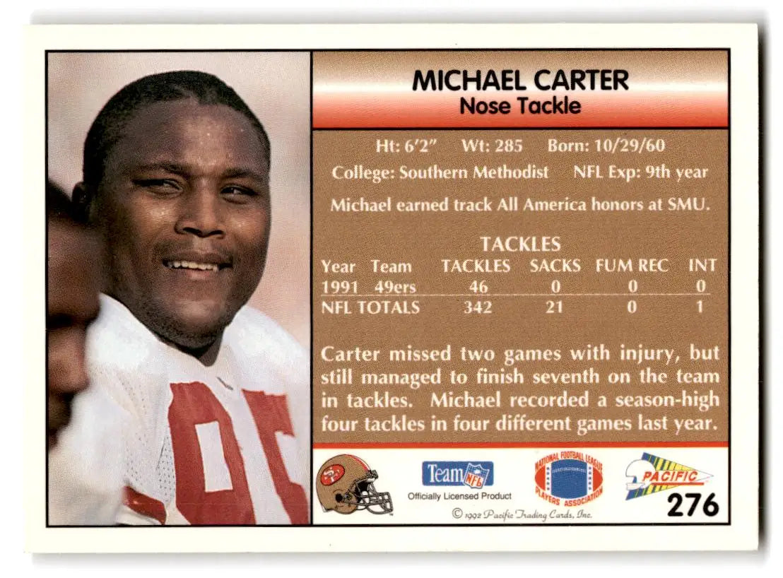 1992 Pacific #276 Michael Carter - Football Card Single