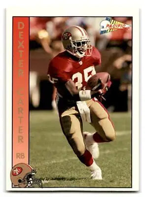 1992 Pacific #278 Dexter Carter trading card showcasing football collectible features